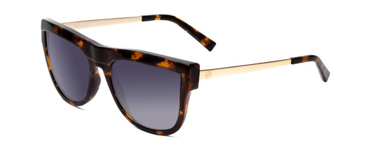 Profile View of Michael Kors St.Kitts Retro Sunglass Tortoise Brown Gold/Blue Grey Gradient 56mm