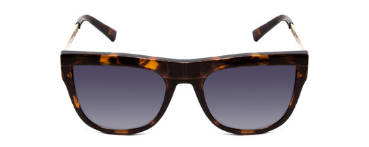 Front View of Michael Kors St.Kitts Retro Sunglass Tortoise Brown Gold/Blue Grey Gradient 56mm