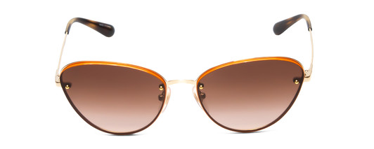 Vogue VO4111S Cateye Rimless Sunglasses Orange Gold Tortoise/Brown Gradient 57mm