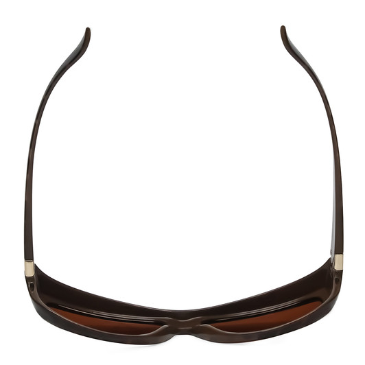 Top View of Foster Grant Ladies Classic 60mm Fitover Sunglasses Tortoise Crystal/Amber Brown