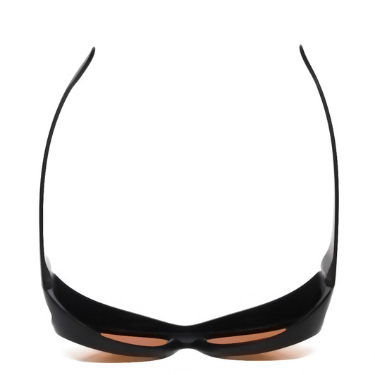 Top View of Foster Grant Shield Unisex Round 60mm Fitover Sunglasses Matte Black/Amber Brown