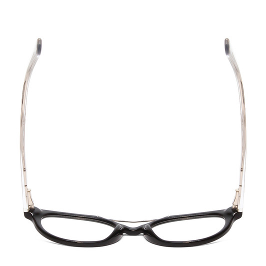 Top View of Scott&Zelda SZ7431 Unisex Oval Reading Glasses in Black Silver Crystal Tips 50mm