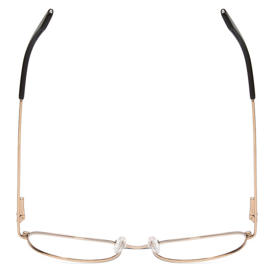 Top View of Scott&Zelda SZ7451 Designer Reading Eye Glasses with Custom Cut Powered Lenses in Matte Black Gold Gloss Tips Unisex Classic Full Rim Metal 55 mm