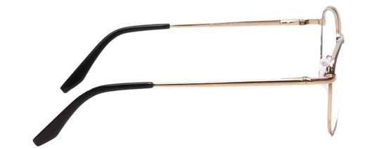 Side View of Scott&Zelda SZ7451 Designer Progressive Lens Blue Light Blocking Eyeglasses in Matte Black Gold Gloss Tips Unisex Classic Full Rim Metal 55 mm