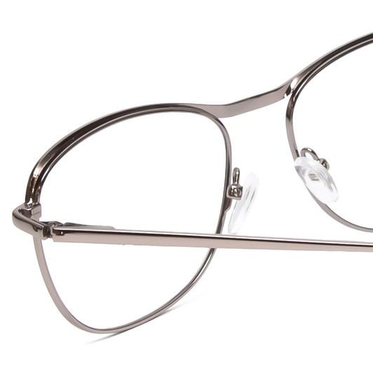Close Up View of Scott&Zelda SZ7451 Unisex Classic Reading Glasses in Blue Gun Metal Silver 55 mm
