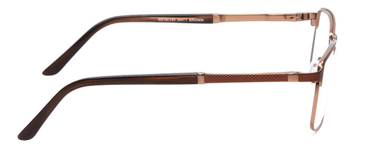 Side View of Scott&Zelda SZ7454 Unisex Designer Reading Glasses Matte Brown Satin Copper 55mm
