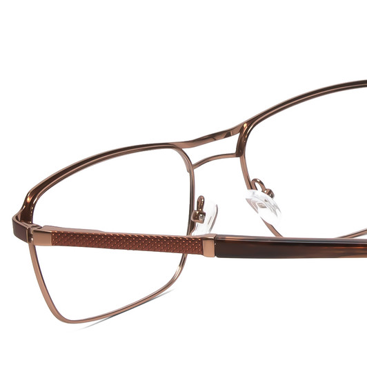 Close Up View of Scott&Zelda SZ7454 Unisex Designer Reading Glasses Matte Brown Satin Copper 55mm