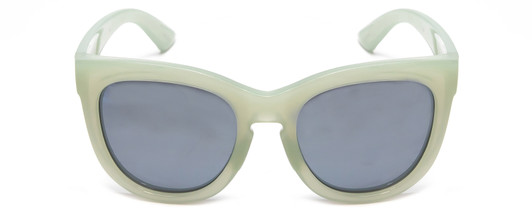 Front View of Smith Sidney Lady Cateye Polarized Sunglasses Ice Smoke Green/Silver Mirror 52mm