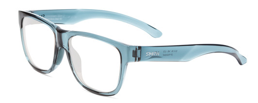 Profile View of Smith Optics Lowdown Slim 2 Designer Progressive Lens Blue Light Blocking Eyeglasses in Crystal Stone Green Blue Unisex Classic Full Rim Acetate 53 mm
