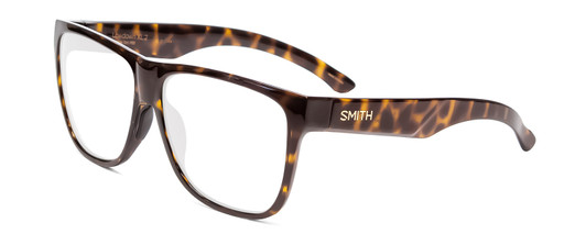 Profile View of Smith Optics Lowdown Xl 2 Designer Reading Eye Glasses in Vintage Tortoise Havana Brown Gold Unisex Classic Full Rim Acetate 60 mm