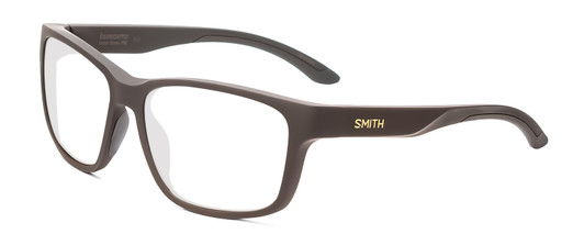 Profile View of Smith Optics Basecamp Designer Reading Eye Glasses with Custom Cut Powered Lenses in Matte Gravy Grey Unisex Square Full Rim Acetate 58 mm