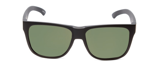 Front View of Smith Lowdown 2 Square Sunglasses Matte Black/Chromapop Polarize Grey Green 55mm