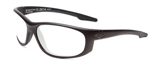 Profile View of Smith Optics Chamber Designer Reading Eye Glasses in Matte Black Unisex Wrap Full Rim Acetate 65 mm