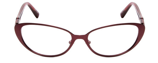 Front View of Jones New York J475 Designer Bi-Focal Prescription Rx Eyeglasses in Burgundy Red Ladies Cateye Full Rim Metal 53 mm