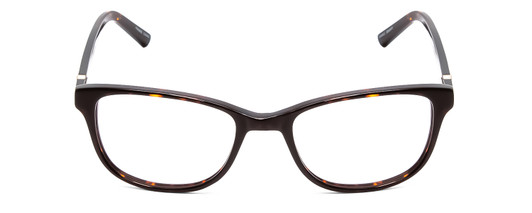 Front View of Jones New York J759 Designer Reading Eye Glasses with Custom Cut Powered Lenses in Tortoise Havana Brown Gold Unisex Classic Full Rim Acetate 52 mm