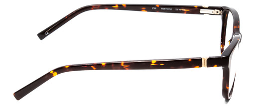 Side View of Jones New York J759 Designer Single Vision Prescription Rx Eyeglasses in Tortoise Havana Brown Gold Unisex Classic Full Rim Acetate 52 mm