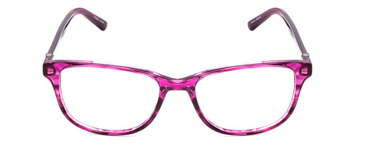 Front View of Jones New York J759 Designer Progressive Lens Prescription Rx Eyeglasses in Pink Crystal Stripe Ladies Classic Full Rim Acetate 52 mm