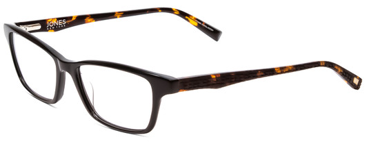 Profile View of Jones NY J230 Women Designer Reading Glasses Black Tortoise Alligator Print 48mm