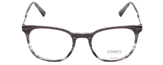 Front View of Jones New York J531 Designer Reading Eye Glasses with Custom Cut Powered Lenses in Grey Marble Fade Unisex Oval Full Rim Acetate 51 mm