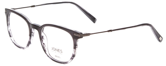 Profile View of Jones New York J531 Designer Progressive Lens Prescription Rx Eyeglasses in Grey Marble Fade Unisex Oval Full Rim Acetate 51 mm