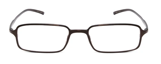 Front View of Porsche Designs P8185-A Designer Reading Eye Glasses with Custom Cut Powered Lenses in Black Titanium Unisex Rectangle Full Rim Titanium 52 mm