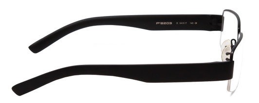 Side View of Porsche Designs P8203-B Unisex Semi-Rimless Designer Reading Glasses Black 54 mm