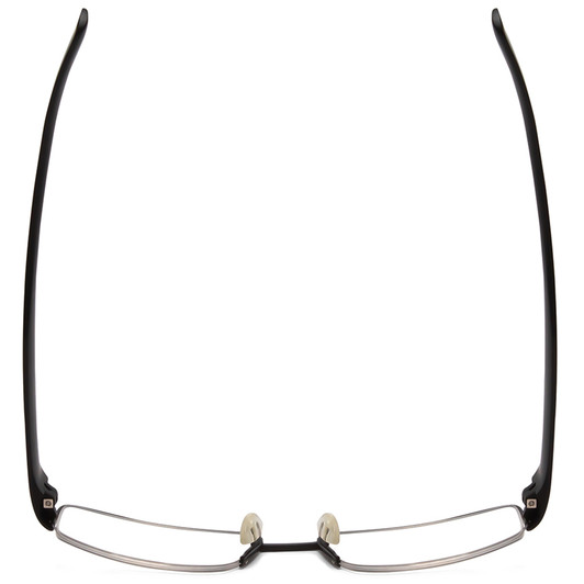 Top View of Porsche Designs P8203-B Designer Single Vision Prescription Rx Eyeglasses in Matte Black Unisex Rectangle Semi-Rimless Titanium 54 mm