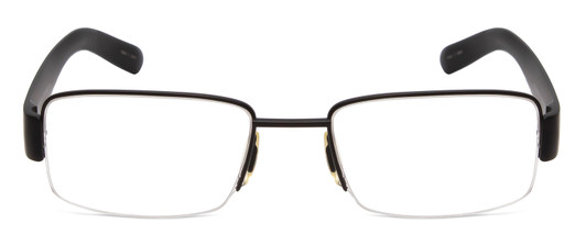Front View of Porsche Designs P8203-B Designer Progressive Lens Prescription Rx Eyeglasses in Matte Black Unisex Rectangle Semi-Rimless Titanium 54 mm
