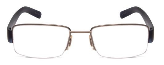 Front View of Porsche P8203-C Unisex Semi-Rimless Designer Reading Glasses Titanium Blue 54 mm