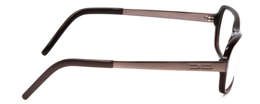 Side View of Porsche Designs P8207-A Designer Reading Eye Glasses with Custom Cut Powered Lenses in Dark Brown Unisex Cateye Full Rim Acetate 53 mm