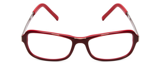 Front View of Porsche P8207-B Cateye Designer Reading Glasses Crystal Red GunMetal Silver 53mm