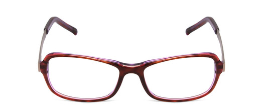 Front View of Porsche Designs P8207-D Designer Progressive Lens Prescription Rx Eyeglasses in Havana Aubergine Red Silver Unisex Cateye Full Rim Acetate 53 mm