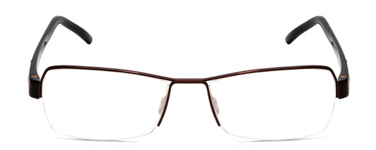 Front View of Porsche Designs P8210-B Unisex Semi-Rimless Designer Reading Glasses Brown 53 mm