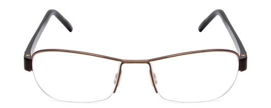 Front View of Porsche Designs P8211-A Designer Bi-Focal Prescription Rx Eyeglasses in Light Gold Brown Marble Unisex Oval Semi-Rimless Metal 52 mm