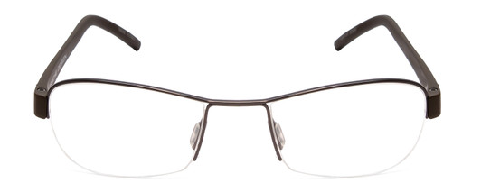 Front View of Porsche P8211-B Oval Semi-Rimless Reading Glasses Gun Metal Silver & Green 52 mm