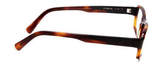 Side View of Porsche Designs P8215-B Designer Bi-Focal Prescription Rx Eyeglasses in Havana Tortoise Brown Gold Carbon Fiber Unisex Square Full Rim Acetate 55 mm