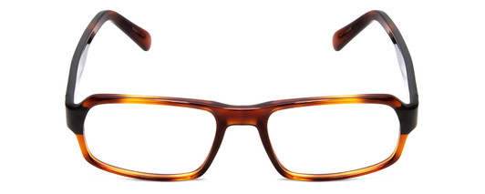 Front View of Porsche Designs P8215-B Designer Bi-Focal Prescription Rx Eyeglasses in Havana Tortoise Brown Gold Carbon Fiber Unisex Square Full Rim Acetate 55 mm