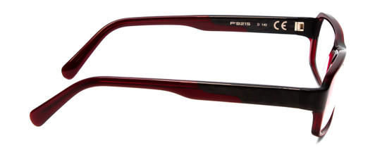 Side View of Porsche P8215-D Designer Reading Glasses Crystal Burgundy Red Carbon Fiber 55 mm