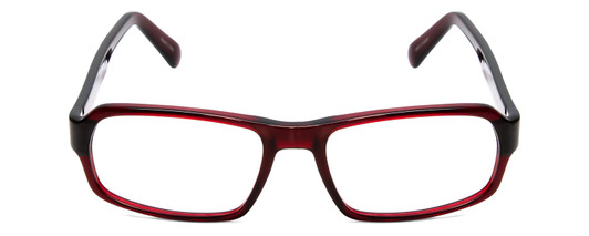 Front View of Porsche Designs P8215-D Designer Progressive Lens Prescription Rx Eyeglasses in Crystal Burgundy Red Carbon Fiber Unisex Square Full Rim Acetate 55 mm