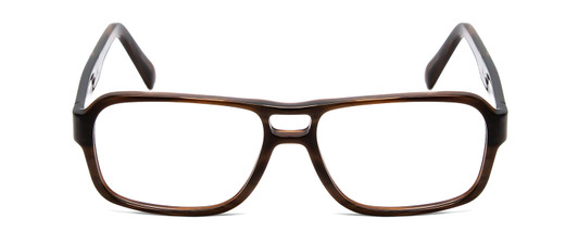 Front View of Porsche Designs P8217-B Designer Progressive Lens Prescription Rx Eyeglasses in Brown Carbon Fiber Unisex Square Full Rim Acetate 56 mm