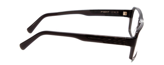 Side View of Porsche Designs P8217-C Designer Reading Eye Glasses with Custom Cut Powered Lenses in Light Grey Carbon Fiber Unisex Square Full Rim Acetate 56 mm