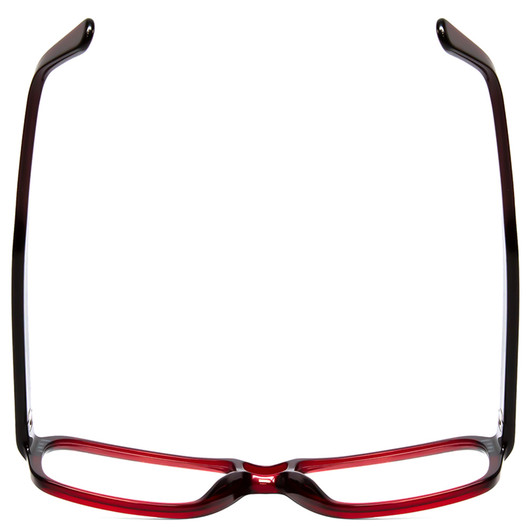 Top View of Porsche Designs P8217-D Designer Single Vision Prescription Rx Eyeglasses in Crystal Dark Red Carbon Fiber Unisex Square Full Rim Acetate 56 mm