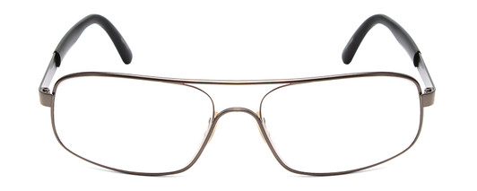 Front View of Porsche Designs P8225-D Designer Progressive Lens Prescription Rx Eyeglasses in Olive Green Unisex Oval Full Rim Metal 60 mm