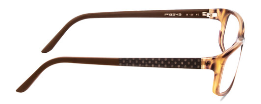 Side View of Porsche P8243-B Unisex Oval Designer Reading Glasses Striped Crystal Brown 54 mm