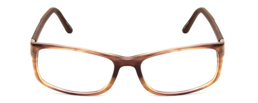 Front View of Porsche Designs P8243-B Designer Bi-Focal Prescription Rx Eyeglasses in Striped Crystal Brown Matte Unisex Oval Full Rim Acetate 54 mm