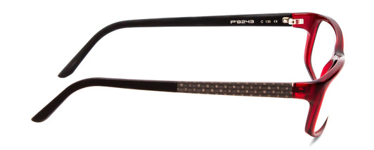 Side View of Porsche Design P8243-C Unisex Oval Reading Glasses Crystal Cherry Red Black 54mm