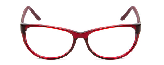 Front View of Porsche Designs P8246-C Unisex Oval Reading Glasses in Crystal Red Violet 56 mm
