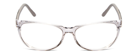 Front View of Porsche Design P8246-D Unisex Oval Designer Reading Glasses in Crystal Grey 56mm