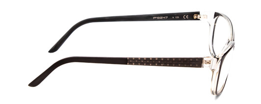 Side View of Porsche Designs P8247-A Designer Bi-Focal Prescription Rx Eyeglasses in Black Layer Crystal Unisex Oval Full Rim Acetate 55 mm