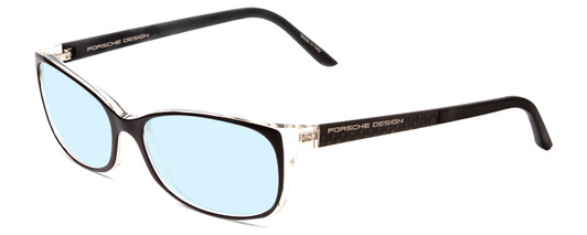 Profile View of Porsche Designs P8247-A Designer Progressive Lens Blue Light Blocking Eyeglasses in Black Layer Crystal Unisex Oval Full Rim Acetate 55 mm